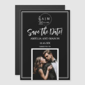 Photo Monogram Save the Date Magnet  マグネット招待状 (正面/裏面)