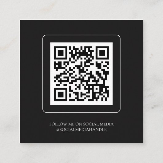 Photo Music Teacher Singer Songwriter QR Code スクエア名刺 (裏面)