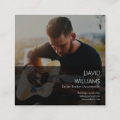 Photo Music Teacher Singer Songwriter QR Code スクエア名刺 (正面)