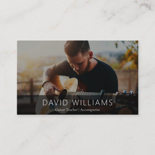 Photo Music Teacher Singer Songwriter QR Code 名刺 (正面)