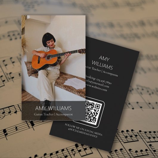Photo Music Teacher Singer Songwriter QR Code 名刺