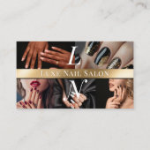 Photo Nail Art Technician Luxe Monogram Black Gold 名刺 (正面)