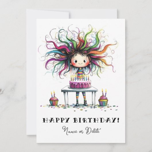 * # PHOTO NAME Birthday Card Personalize Whimsical 招待状 (正面)