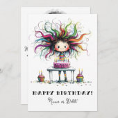 * # PHOTO NAME Birthday Card Personalize Whimsical 招待状 (正面/裏面)