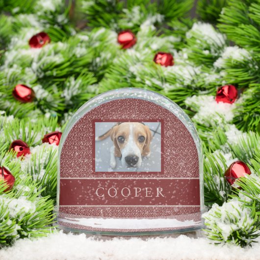 PHOTO NAME ELEGANT MAROON RED CREAM FOLIAGE (クリスマス)