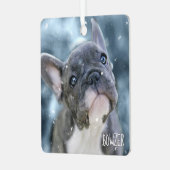 Photo + Name 🐶🐱 Personalized Best Dog or Puppy メタルオーナメント (正面左)