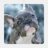 Photo + Name 🐶🐱 Personalized Best Dog or Puppy メタルオーナメント (正面)