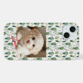 Photo & Name Scandinavian Christmas Sage Green iPhoneケース (裏面横)