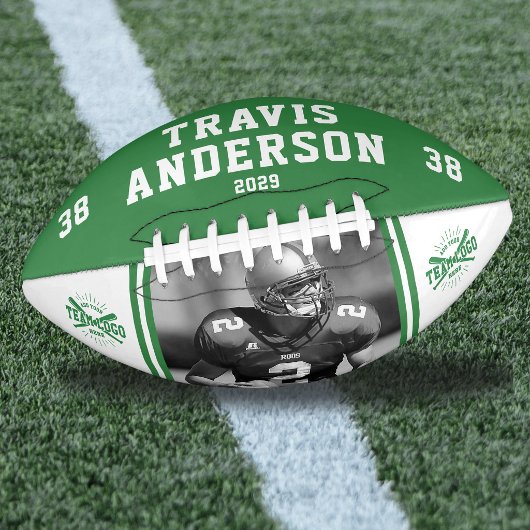 Photo, Name, Team Logo Green & White Player アメリカンフットボール