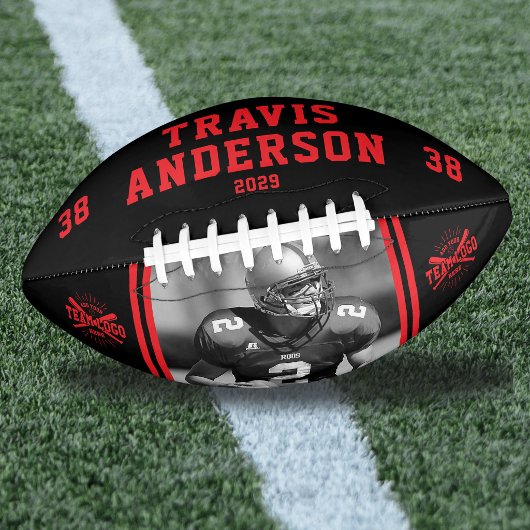 Photo, Name, Team Logo Red & Black Player アメリカンフットボール