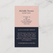 Photo Navyモダン Pink公証人ローン署名業者 名刺 (裏面)