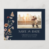 Photo Navy日付はがきを保存 ポストカード (正面)