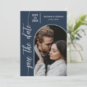 Photo Navy Blue QR Code 結婚's セーブザデート (スタンド正面)