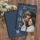 Photo Navy Blue QR Code 結婚's セーブザデート