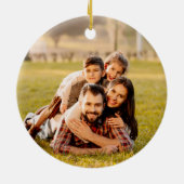 Photo Navy Blue String Lightsクリスマスパーティー セラミックオーナメント (裏面)