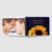 Photo Navy Blue Sunflower 結婚's ゲストブック (全面)