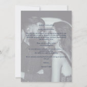 Photo Navy Elegant Pink Garland Wreath Wedding セーブザデート (裏面)