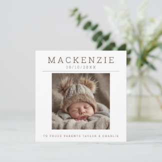 Photo New Baby Photo Personalized 2 sided ノートカード