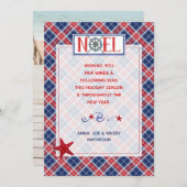Photo NOEL #Nautical Fair Winds Red & Blue #Plaid シーズンカード (正面/裏面)