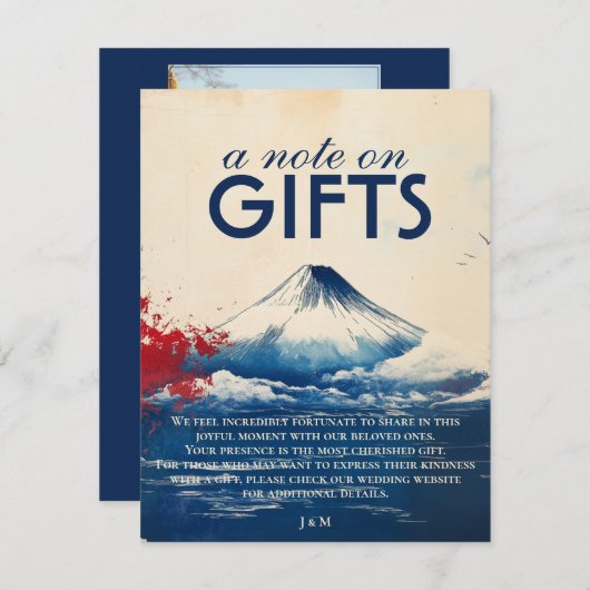 Photo Note on GIFTS Japonesque Harmony with Fuji エンクロージャーカード (正面/裏面)