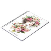 Photo Notebook Diary Women with Roses-Wreath ノートブック (左側)