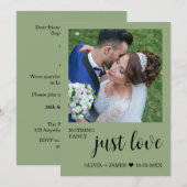 Photo Nothing Fancy Just Love Wedding Reception   招待状 (正面/裏面)