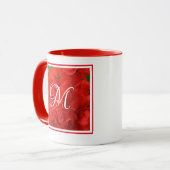 Photo of Bright Red Geraniumフローライニシャル マグカップ (正面左)