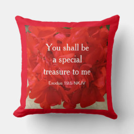 Photo of Bright Red Geranium Bible Verse クッション