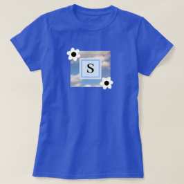 Photo of Cloudy Sky WithイニシャルフレームT Tシャツ