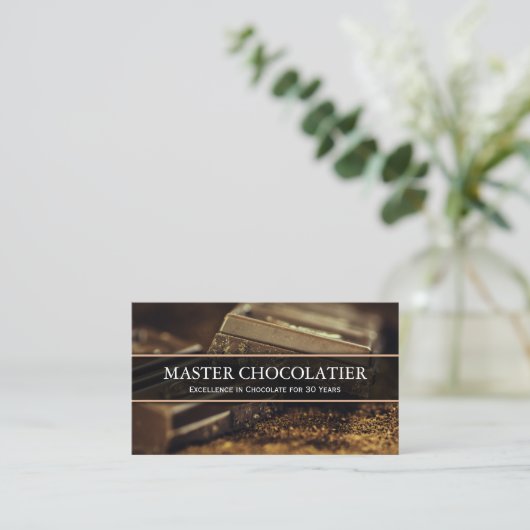 Photo of Dark Chocolate, Chocolatier Business Card 名刺 (スタンド正面)