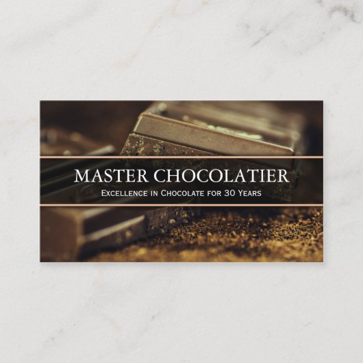 Photo of Dark Chocolate, Chocolatier Business Card 名刺 (正面)