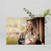 Photo of Graduation with Metallic relief 箔招待状 (立ち正面)