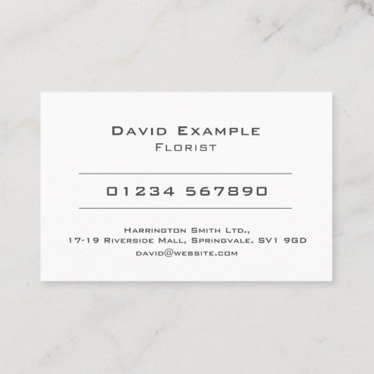 Photo of Holderを使用。花屋または花屋 名刺 (裏面)