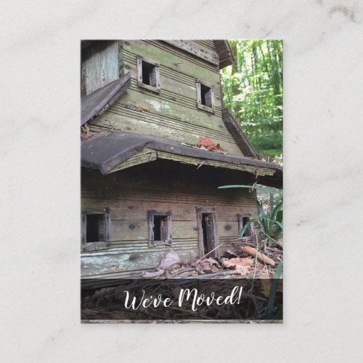 Photo of Huge Old Birdhouse "引っ越しました"カード 名刺 (正面)