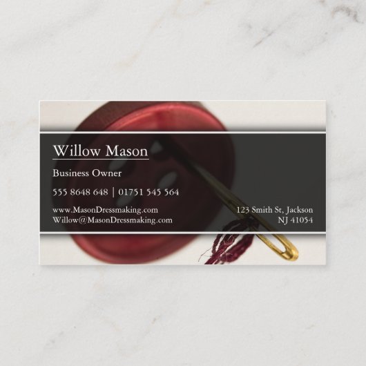 Photo of Needle & Button -裁縫 – 名刺 (裏面)