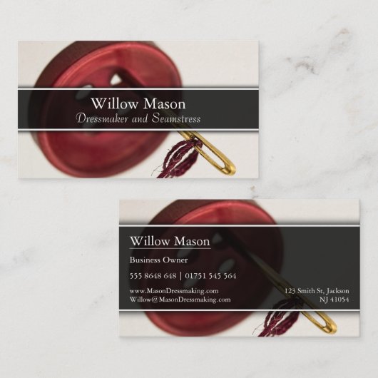 Photo of Needle & Button -裁縫 – 名刺 (正面/裏面)