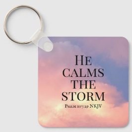 Photo of Pink Sky He Calms the Storm Bible Verse キーホルダー