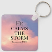 Photo of Pink Sky He Calms the Storm Bible Verse キーホルダー (裏面)