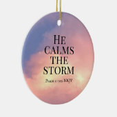 Photo of Pink Sky He Calms the Storm Bible Verse セラミックオーナメント (右)