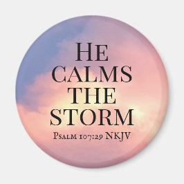 Photo of Pink Sky He Calms the Storm Bible Verse マグネット