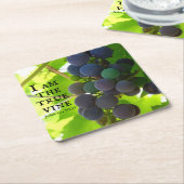 Photo of Purple Grues Gospel of John Bible Verse スクエアペーパーコースター (アングル)