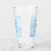 Photo of Soft Blue Sky カスタム独身のイニシャル タンブラーグラス (左)