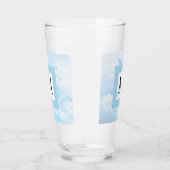 Photo of Soft Blue Sky カスタム独身のイニシャル タンブラーグラス (右)
