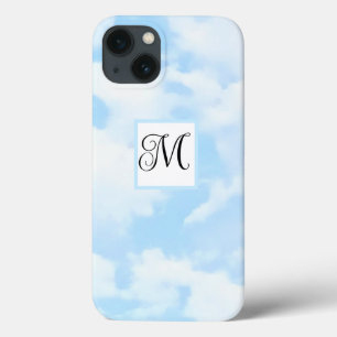 Photo of Soft Blue Sky ファンシー Letter独身のイニシャル iPhone 13ケース
