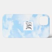 Photo of Soft Blue Sky ファンシー Letter独身のイニシャル Case-Mate iPhoneケース (裏面 (横))