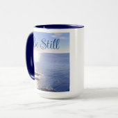 Photo of Still Blue Bible Verse Know God マグカップ (正面左)