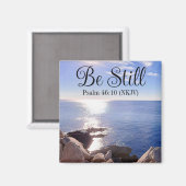 Photo of Still Blue Bible Verse Know God マグネット (正面/裏面)