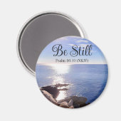 Photo of Still Blue Bible Verse Know God マグネット (正面/裏面)