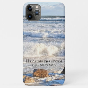 Photo of Stormy Sea He Calms the Storm Bible Verse iPhone 11 Pro Maxケース