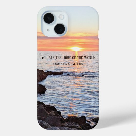 Photo of Sun and Bible Verse Christian Case-Mate iPhoneケース (裏面)
